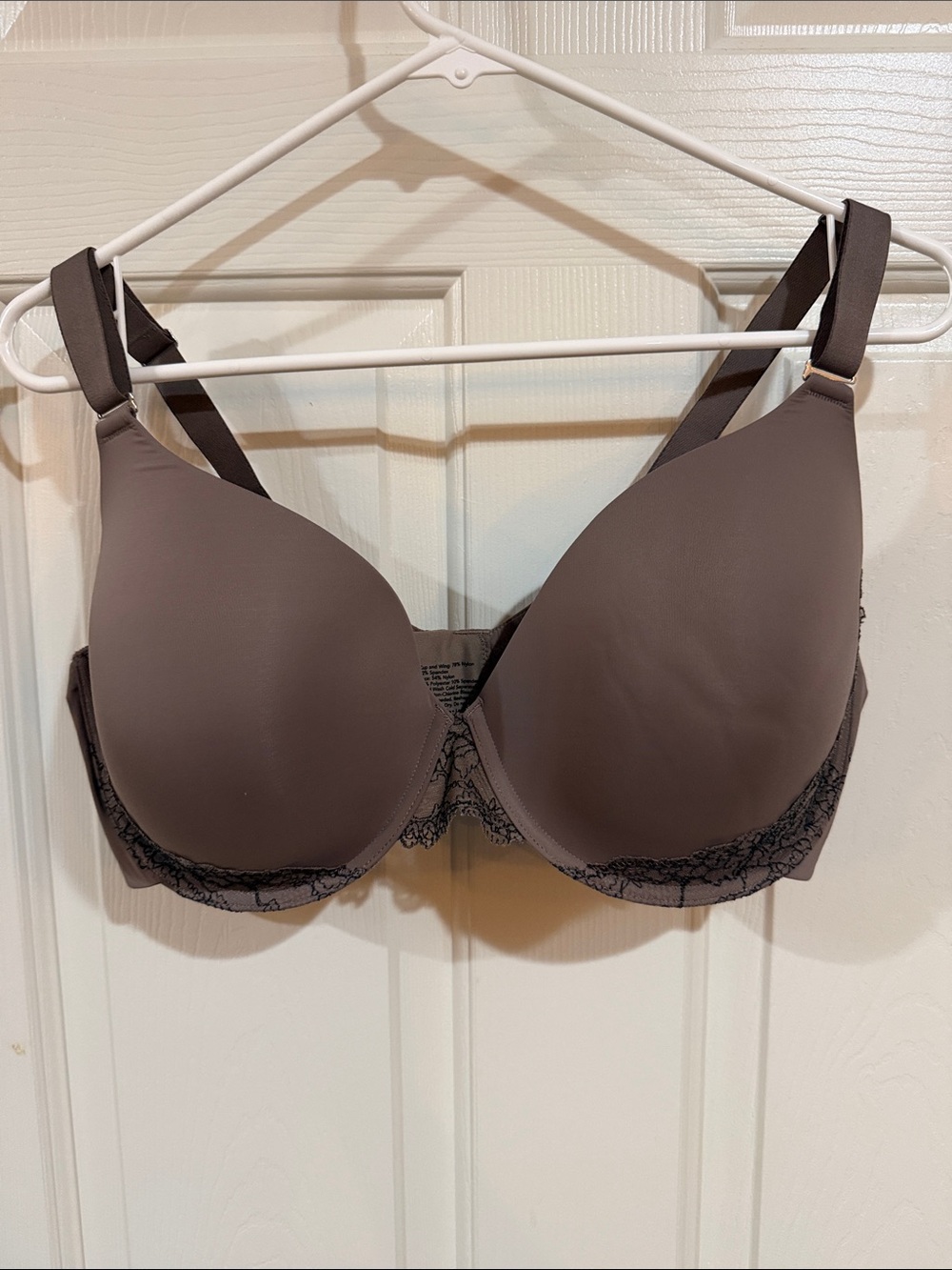 Soma Smooth Lace-Trim Wireless Bra in Taupe 42D